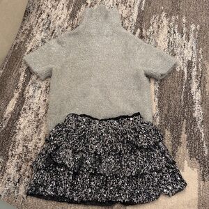 Zara Silver Sweater and Skirt Set Size 9/10
